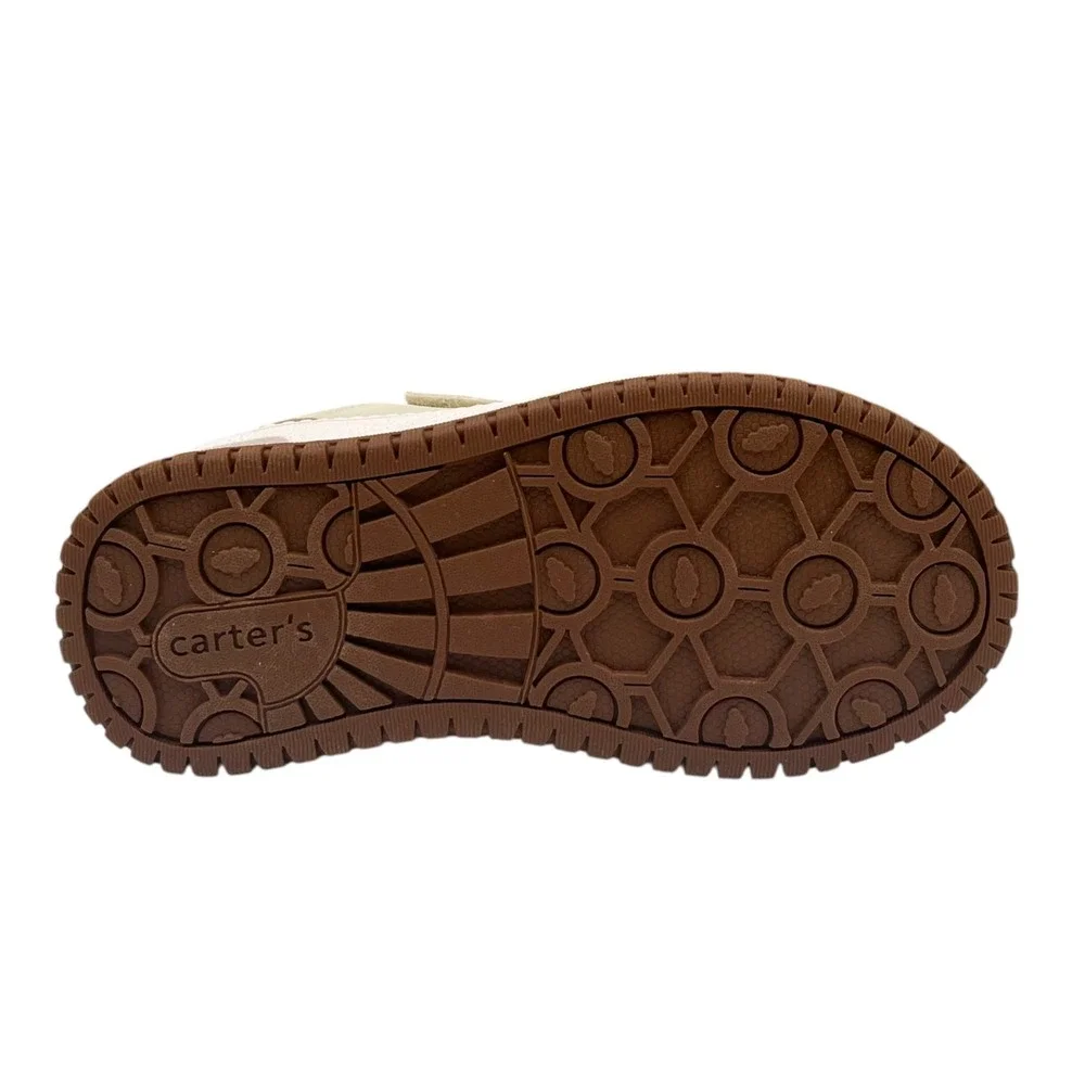 Carters Tonie Toddler Boys Slip-on Casual Sneakers Size 10 Cream Brown Tan Shoes